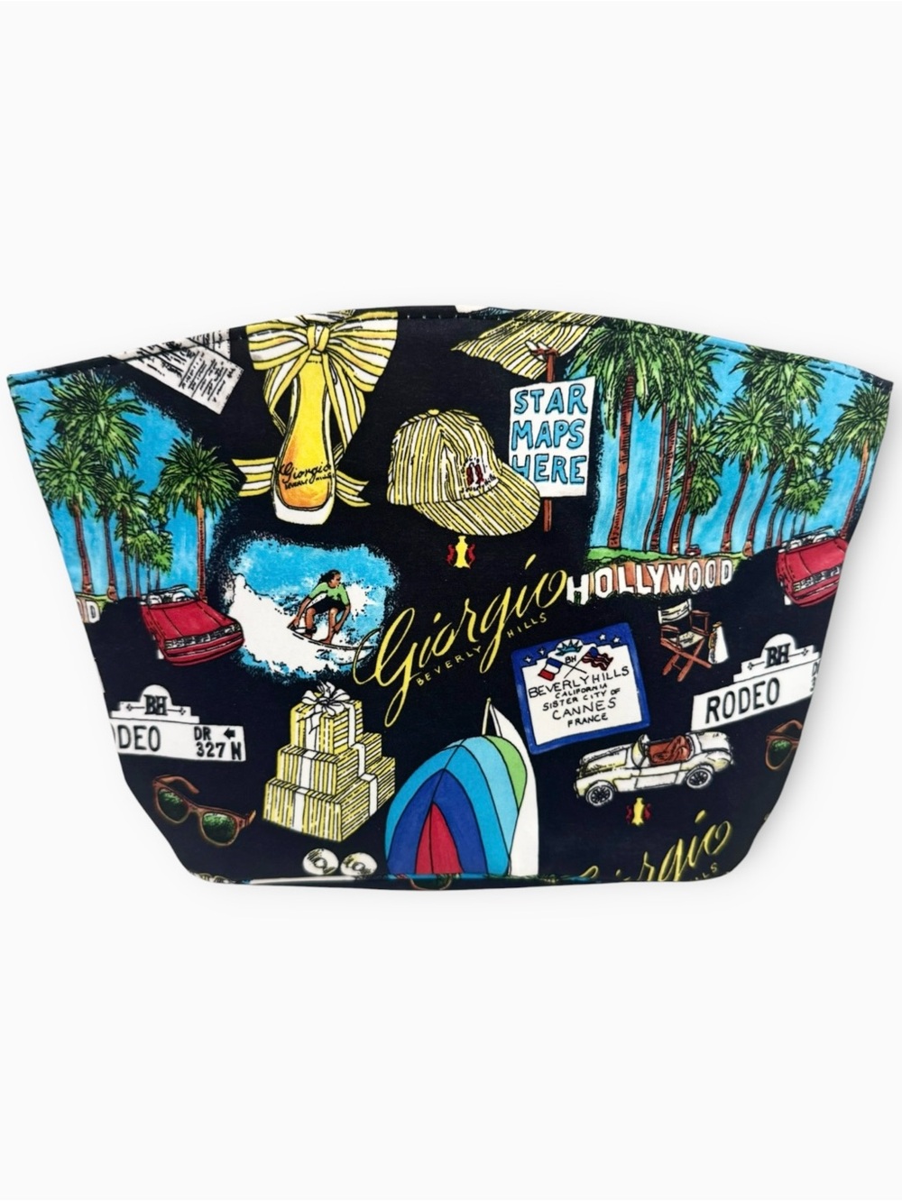 Vintage 80s Nicole Miller Giorgio Rodeo Drive Hollywood Print Cosmetic Pouch